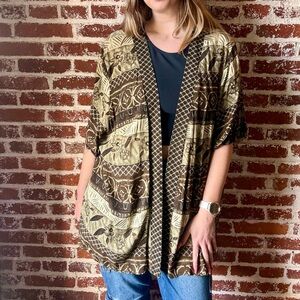 Vintage Marie Clare Fashion Floral Earth Tones Cardigan